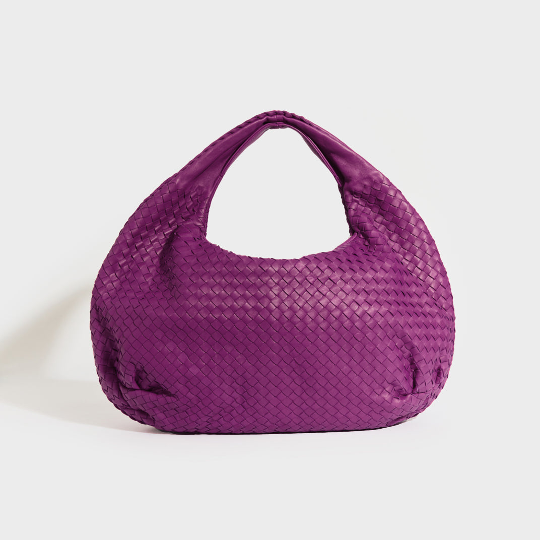 Purple leather hot sale hobo bag