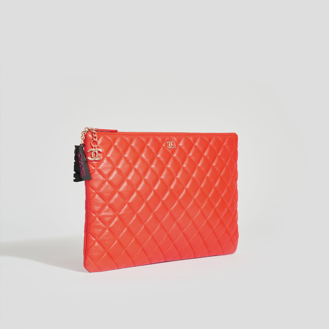 Chanel clearance red clutch