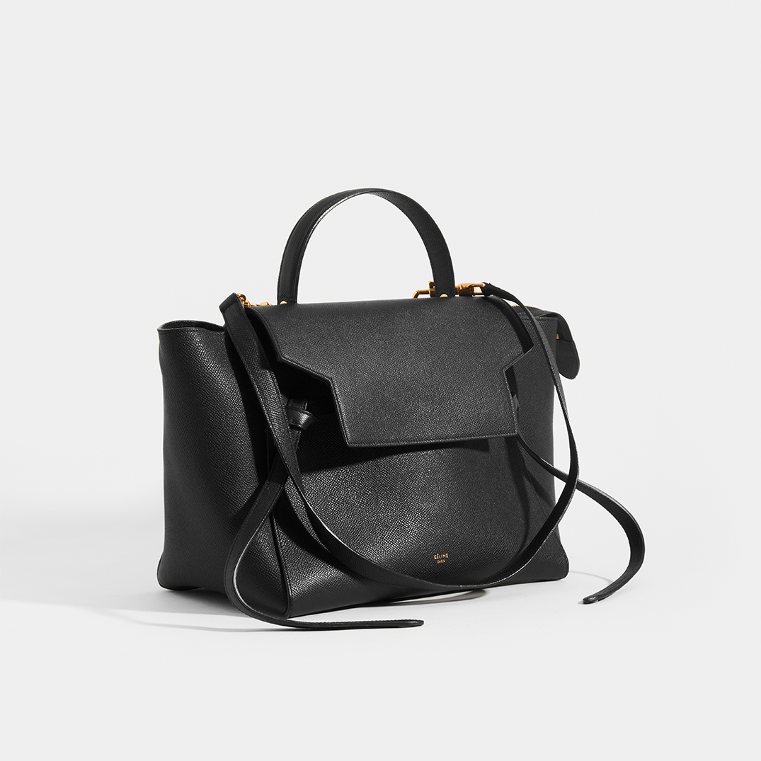 CELINE Mini Belt Bag Grained Leather in Black COCOON