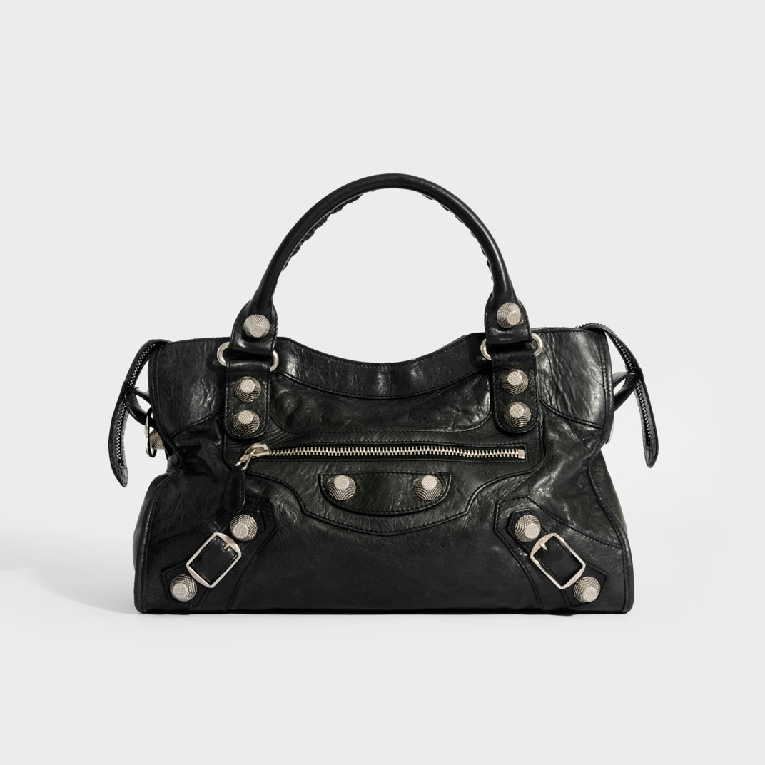 BALENCIAGA City Medium Bag in Black Leather | COCOON