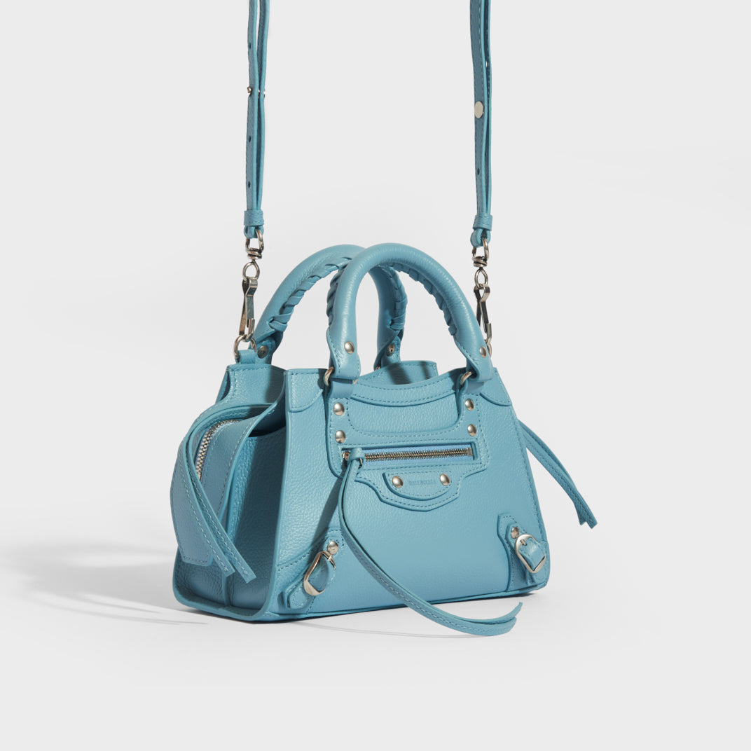 Bevidst butik solid BALENCIAGA Mini Neo Classic City Bag in Blue Grey | COCOON