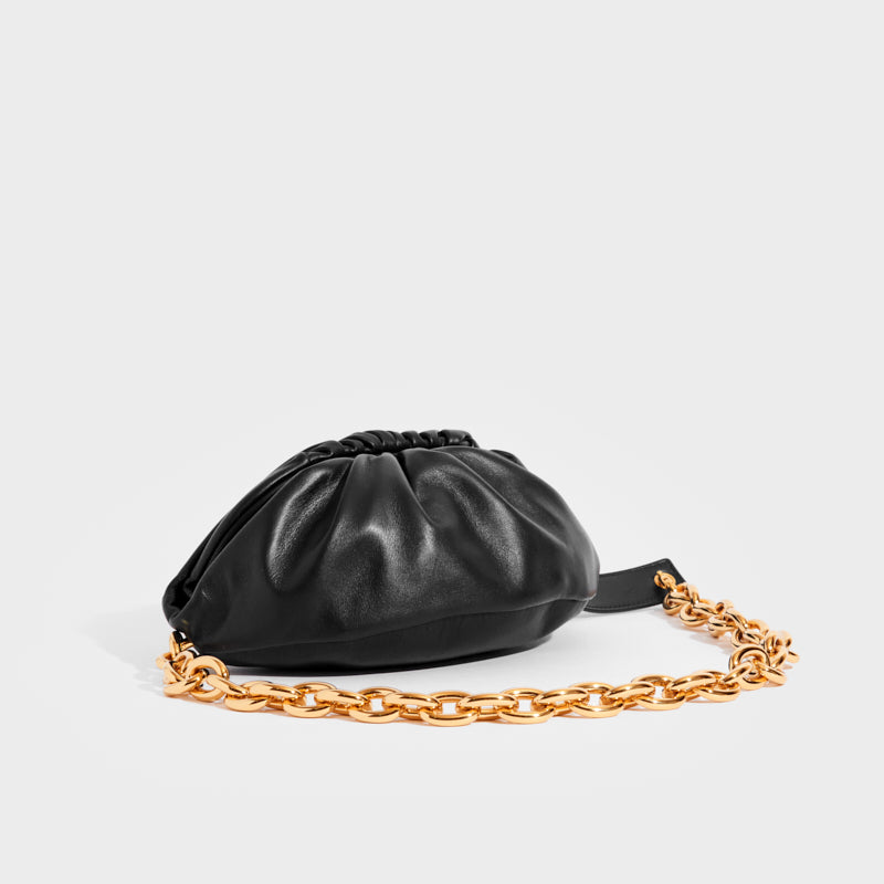 Bottega Veneta black The Belt Chain Pouch leather cross body bag