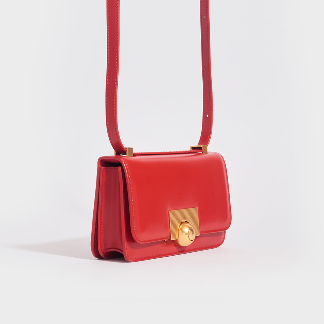 Cassette Small Leather Shoulder Bag in Red - Bottega Veneta