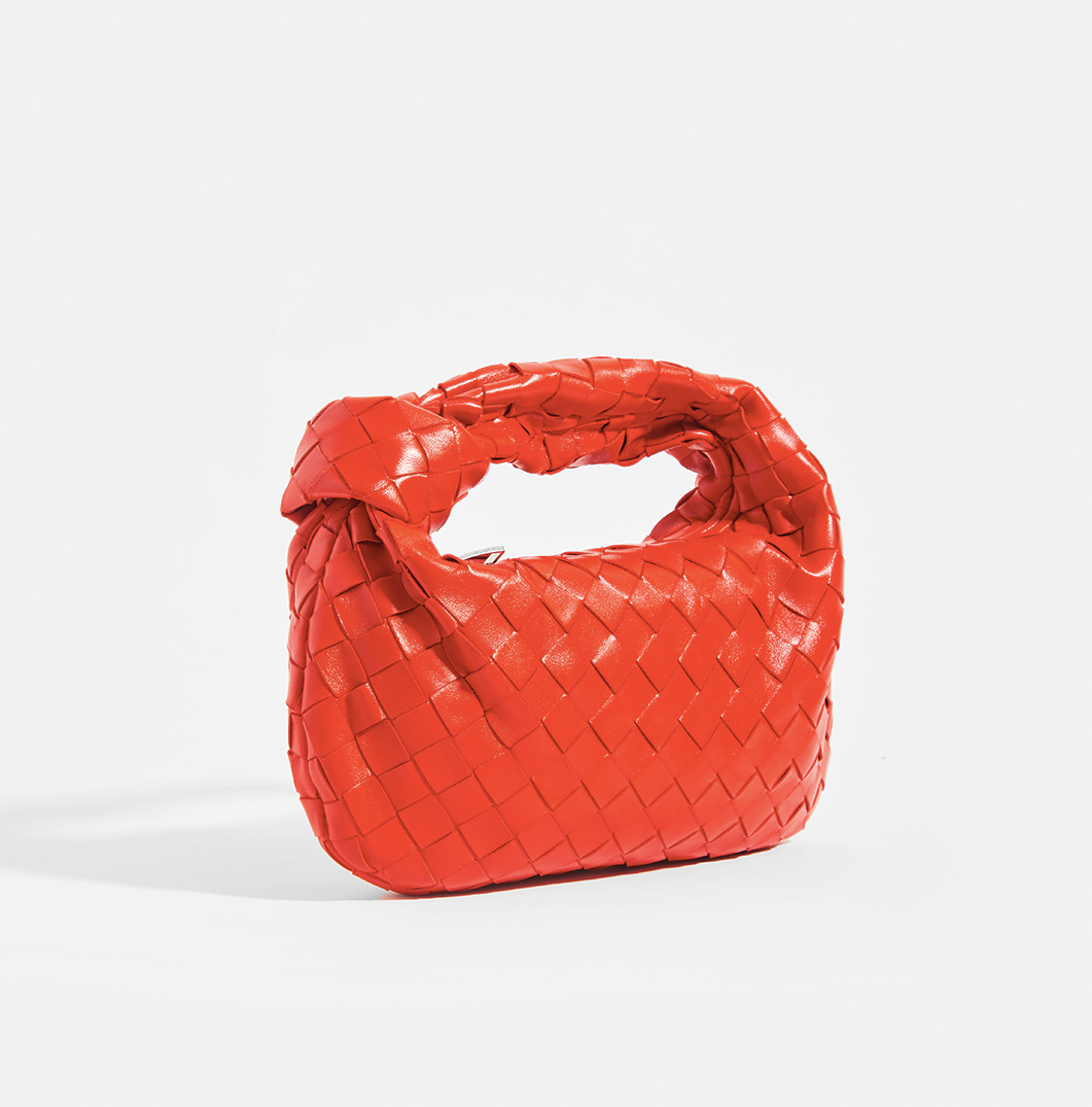Bottega Veneta Intrecciato Mini Jodie Bag - Red Handle Bags