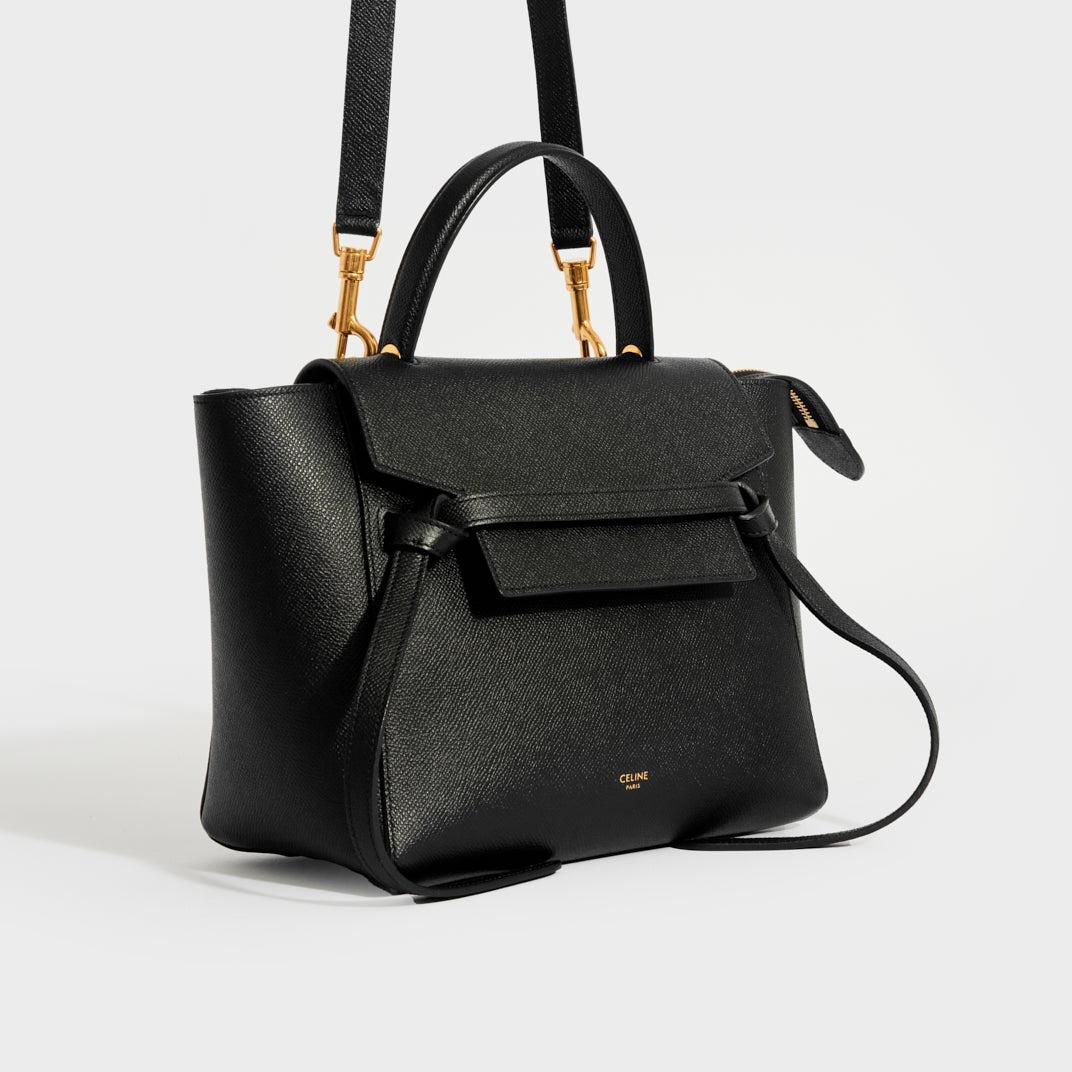 Céline Black Grained Leather Mini Belt Bag – Luxeparel
