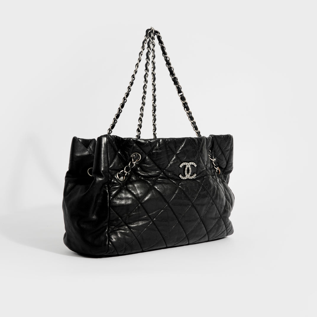Chanel Coco Cabas XL black vinyl tote bag with silver-toned hardware sold  at auction on 2nd June