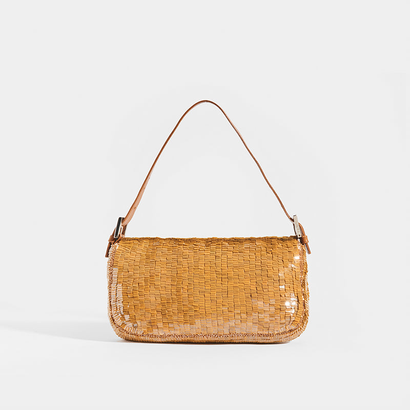 Fendi Sequin Micro Baguette - Gold Mini Bags, Handbags - FEN68790
