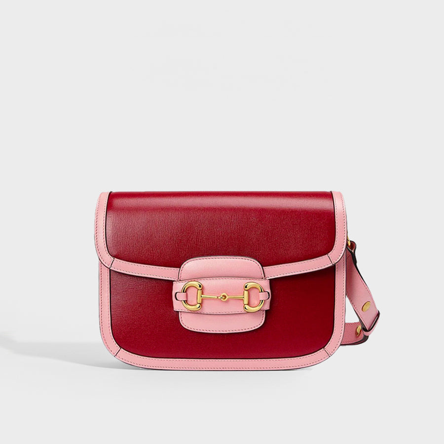 FWRD Renew Gucci Horsebit 1955 Top Handle Bag in Red