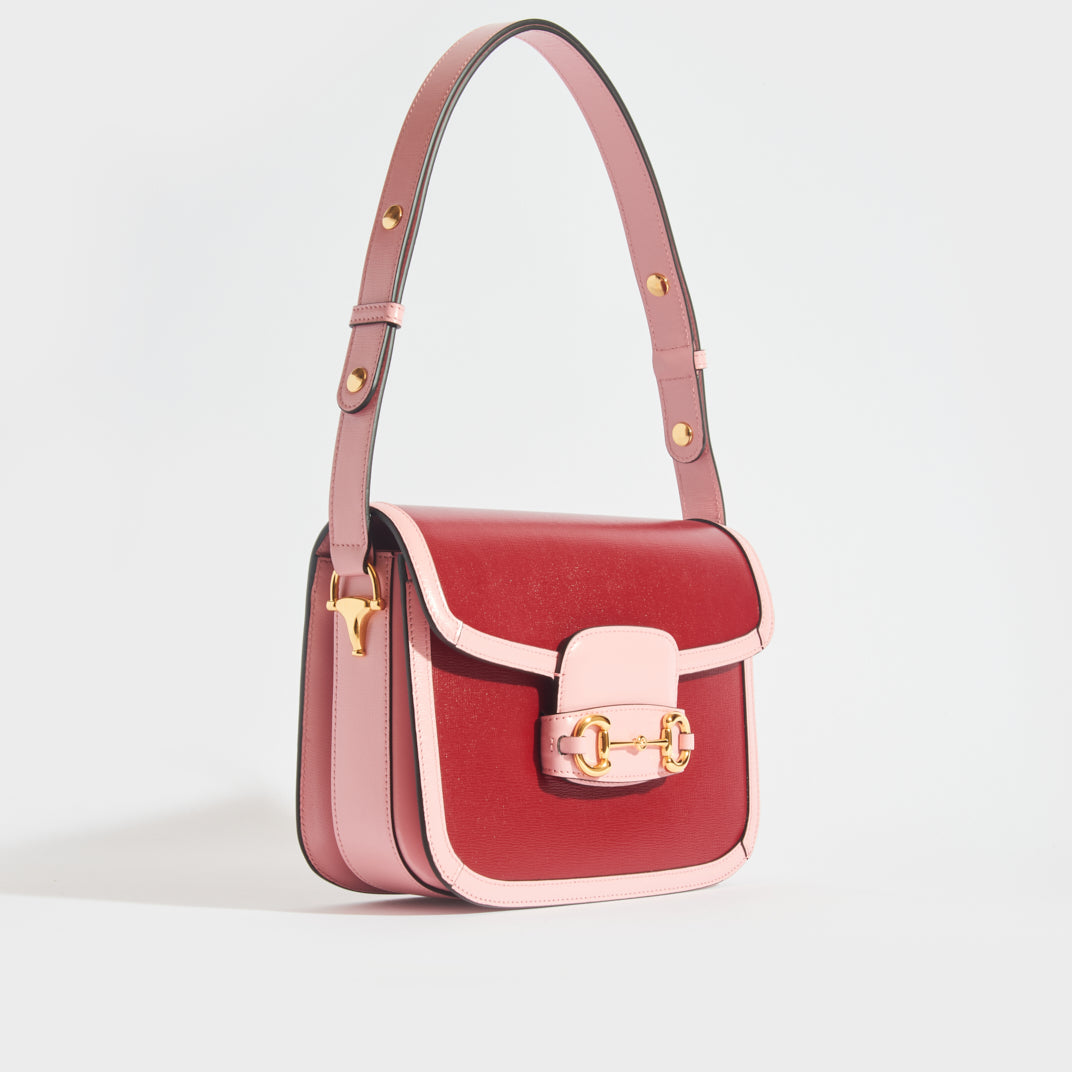 Horsebit 1955 leather small bag Gucci Pink in Leather - 31392601