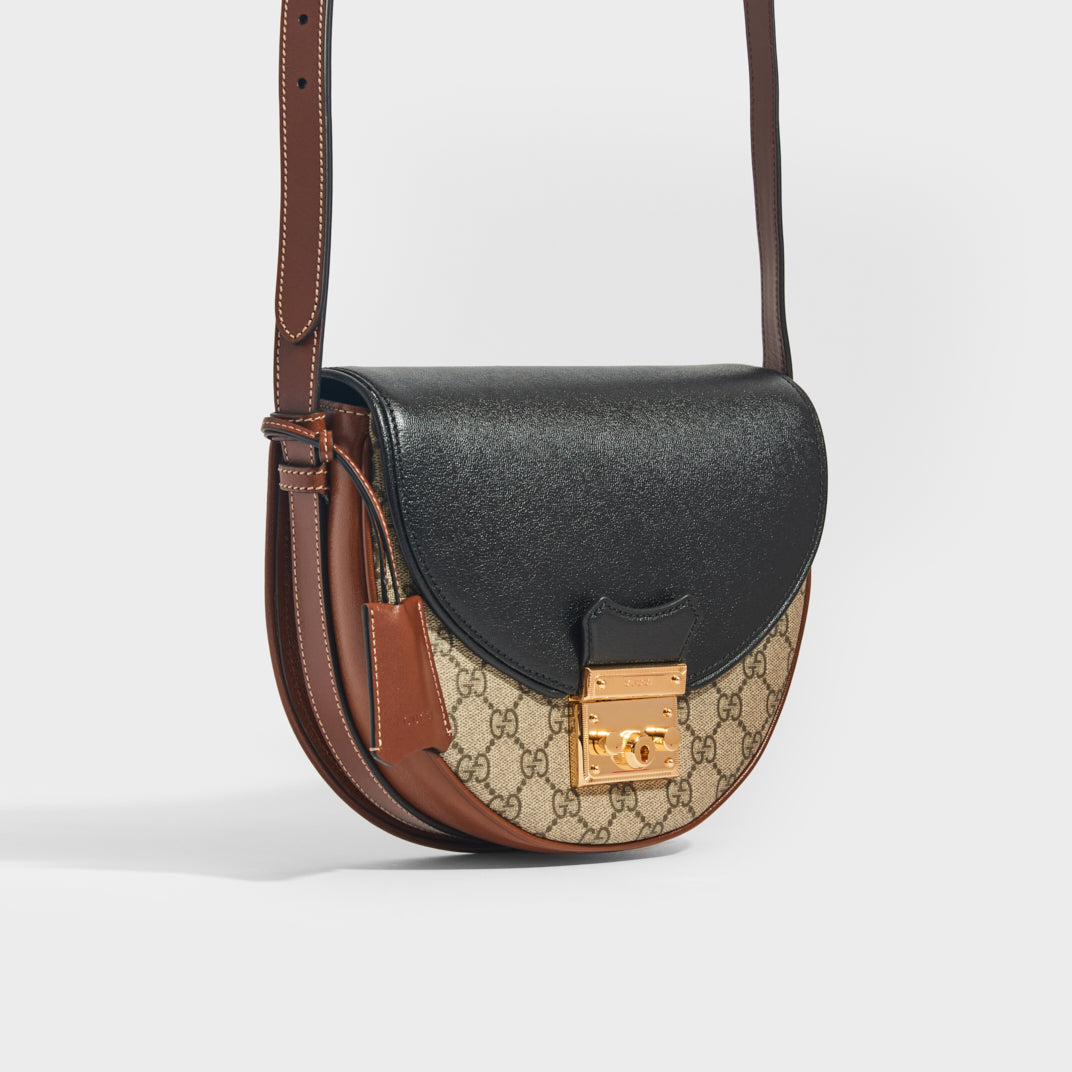 GG Supreme Padlock Medium Shoulder Bag With Black Details