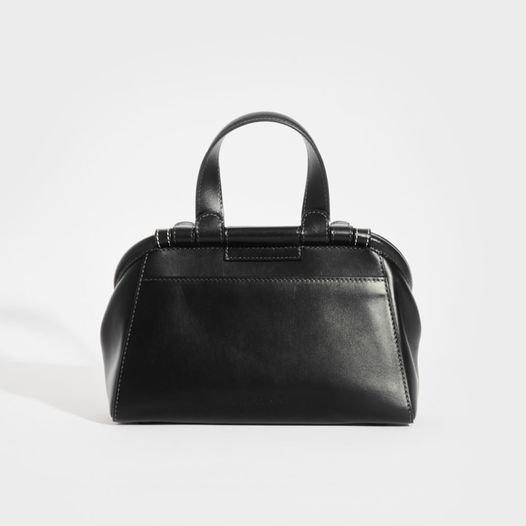 JW ANDERSON Small Chain Lid Leather Shoulder Bag in Black | COCOON