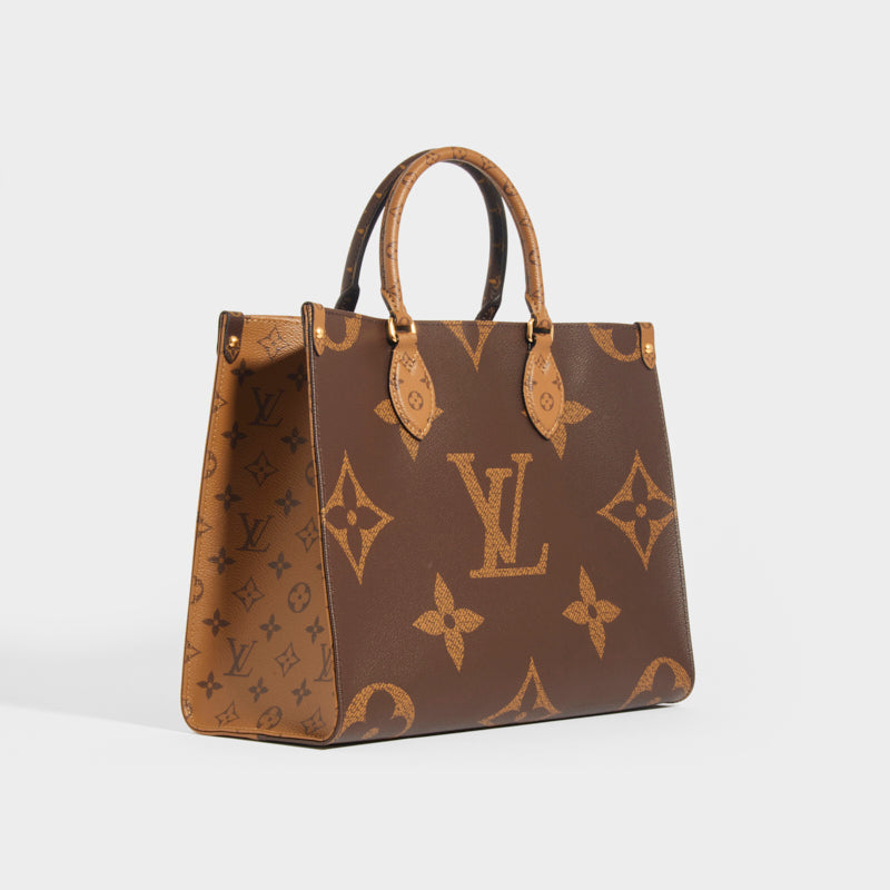 Louis Vuitton On My Side tote bag MM Brown Beige Leather ref