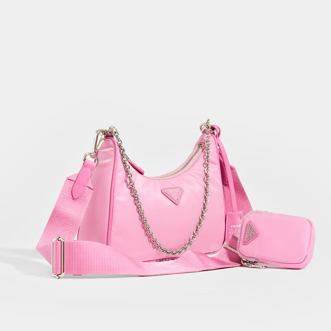 Leather crossbody bag Prada Pink in Leather - 30588178
