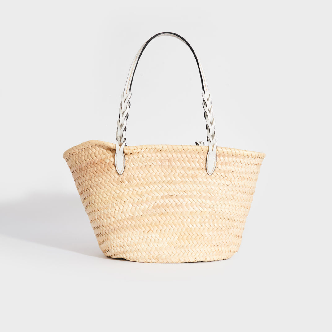 PRADA Natural Fibre and White Leather Basket COCOON