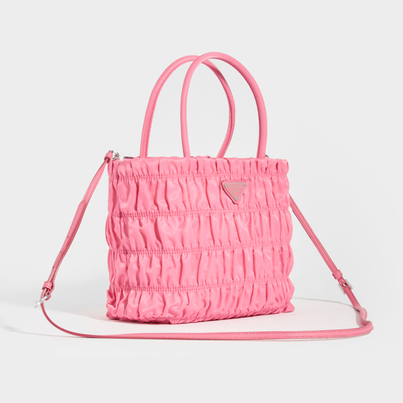 Prada Puffer Nylon Tote Bag in Pink