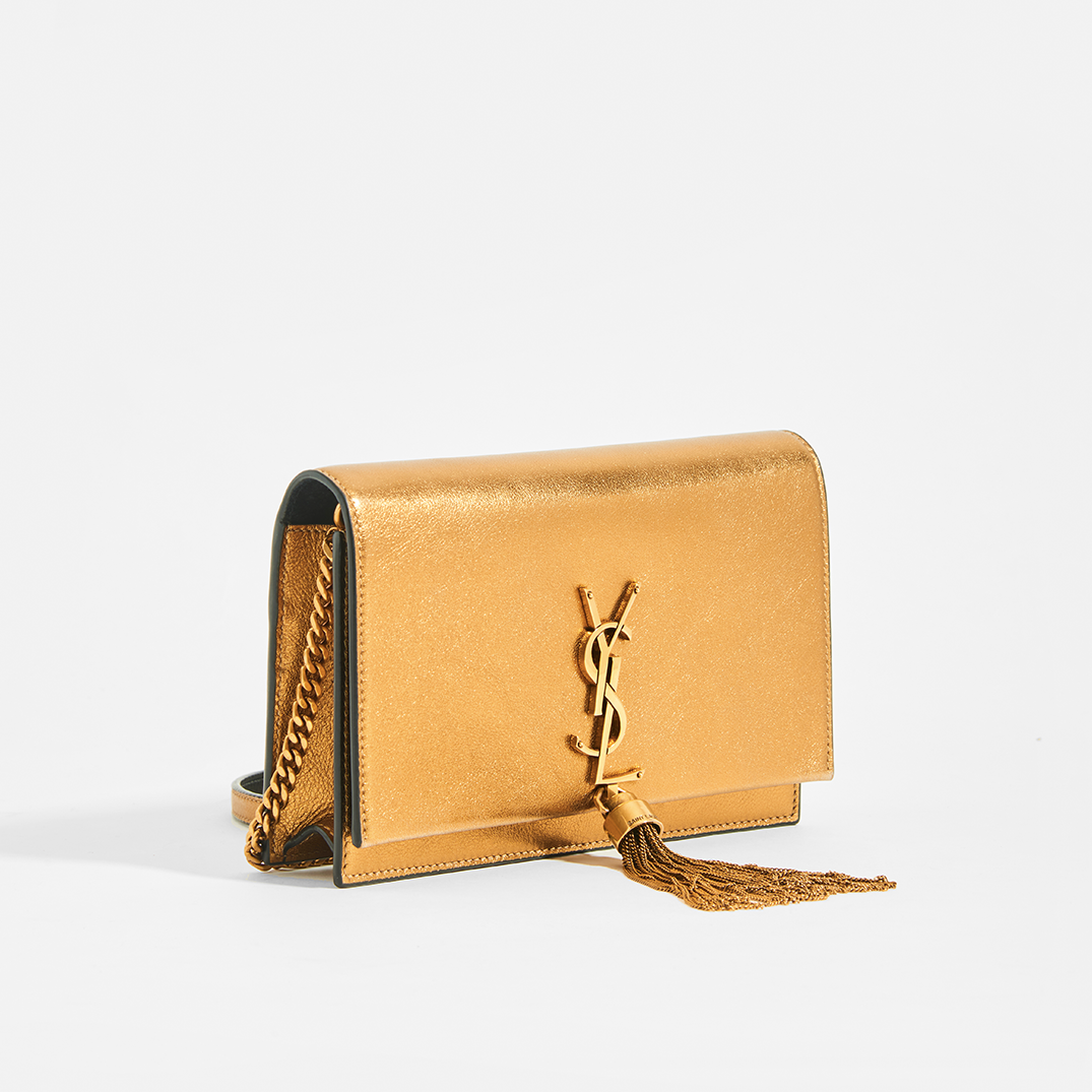 Blogger leather crossbody bag Saint Laurent Gold in Leather - 22155427
