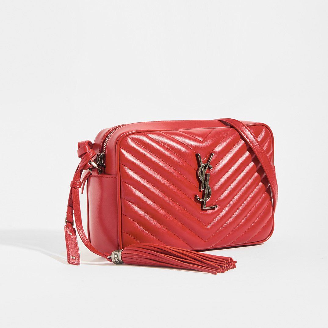 Saint Laurent Siena Ultra Lux Red Calf Leather Chain Shoulder Tote Bag –  Queen Bee of Beverly Hills