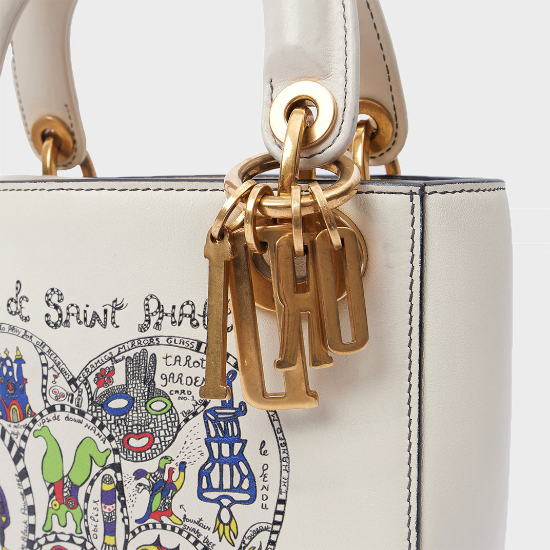 x Niki de Saint Phalle Mini Lady Dior in White Leather