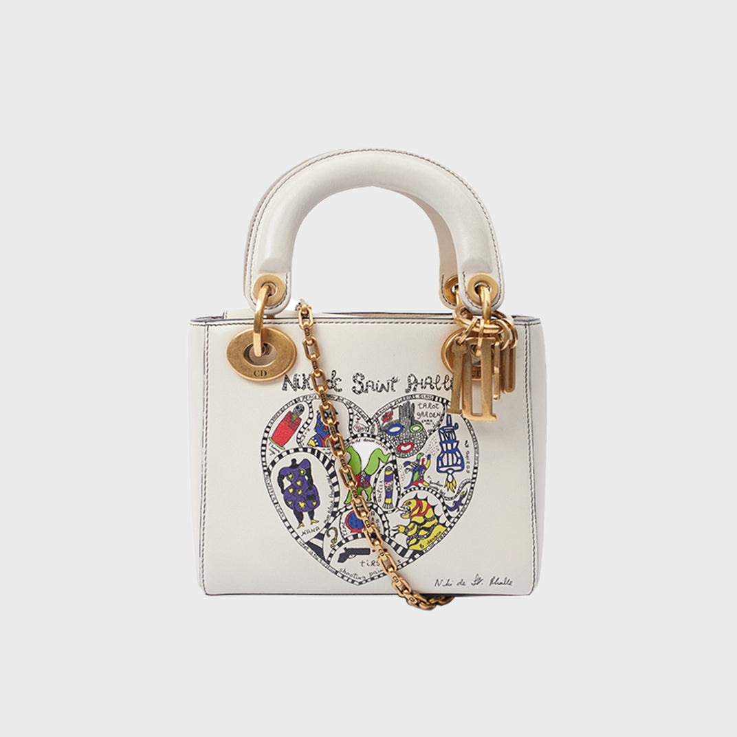 x Niki de Saint Phalle Mini Lady Dior in White Leather