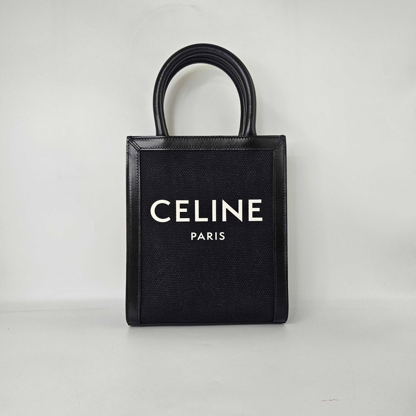 Mini Vertical Cabas Tote in Black Canvas [ReSale]