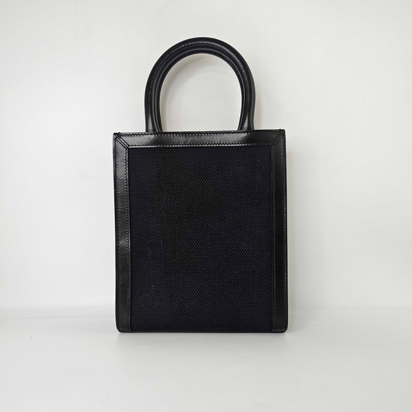 Mini Vertical Cabas Tote in Black Canvas [ReSale]