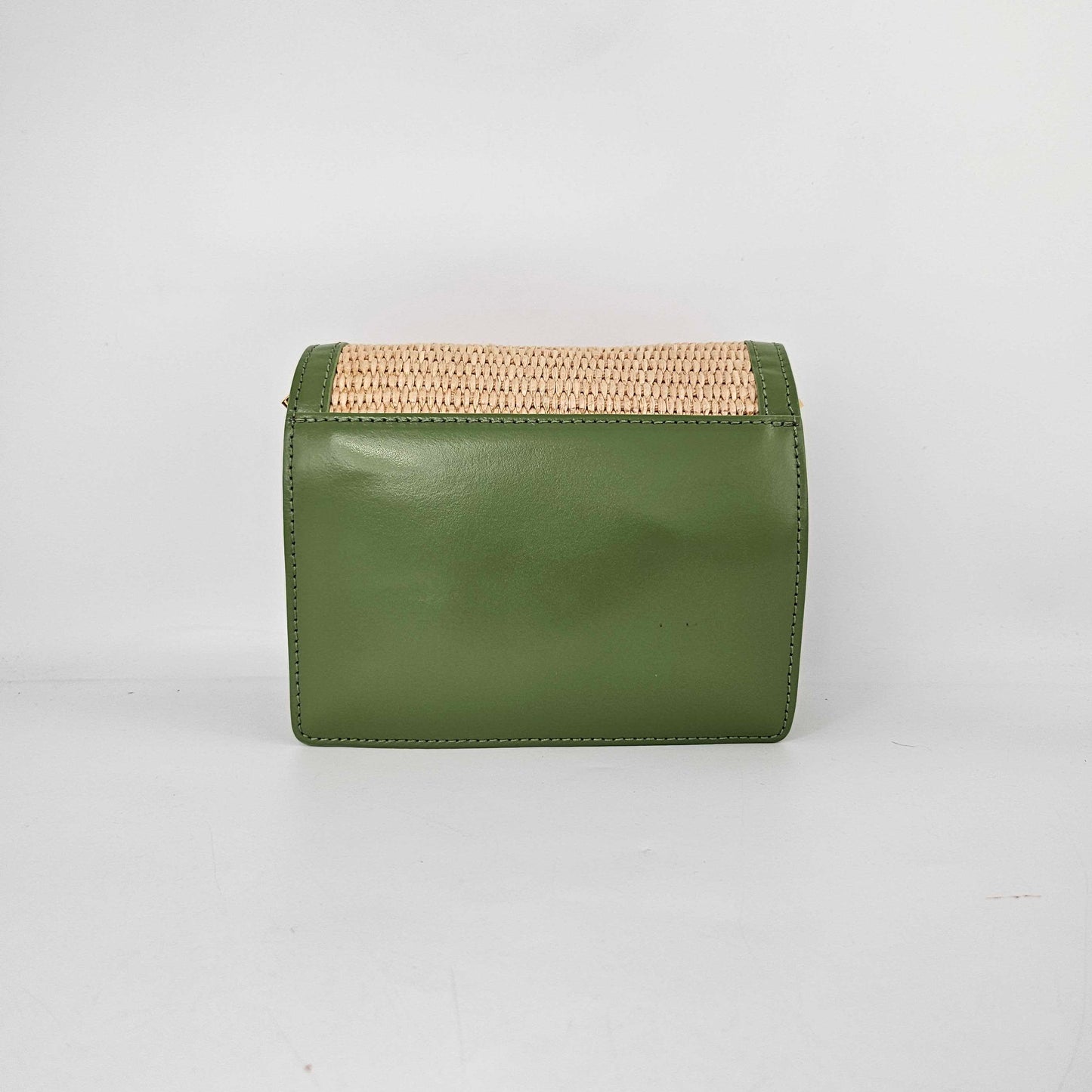 Mini Raffia Trunk Crossbody Bag in Green [ReSale]