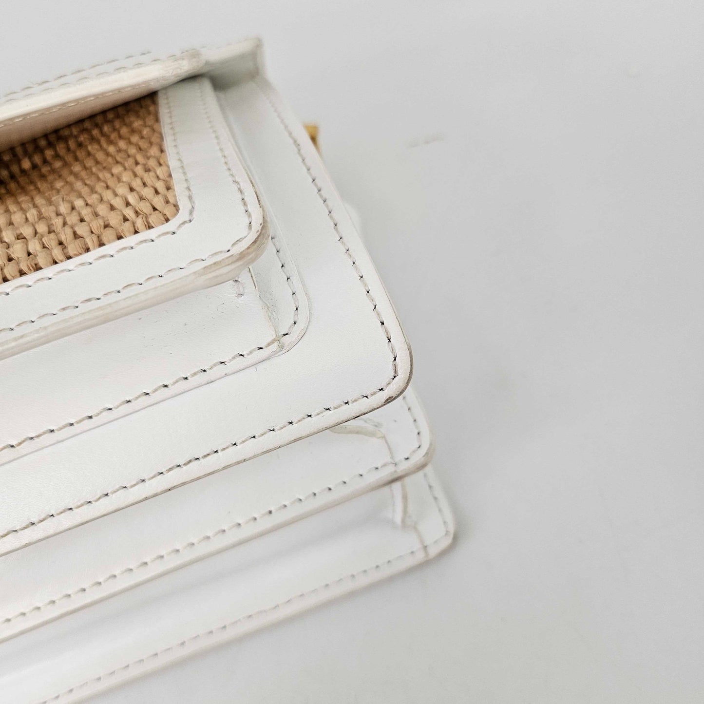 Mini Raffia Trunk Crossbody Bag in White [ReSale]