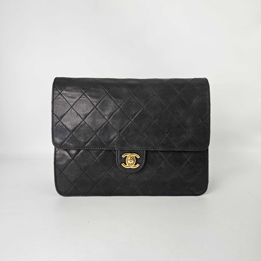 Vintage Quilted Lambskin Small Classic Single Flap Bag in Black 1994 - 1996