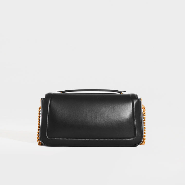 Baguette Chain Shoulder Bag in Black Nappa Leather