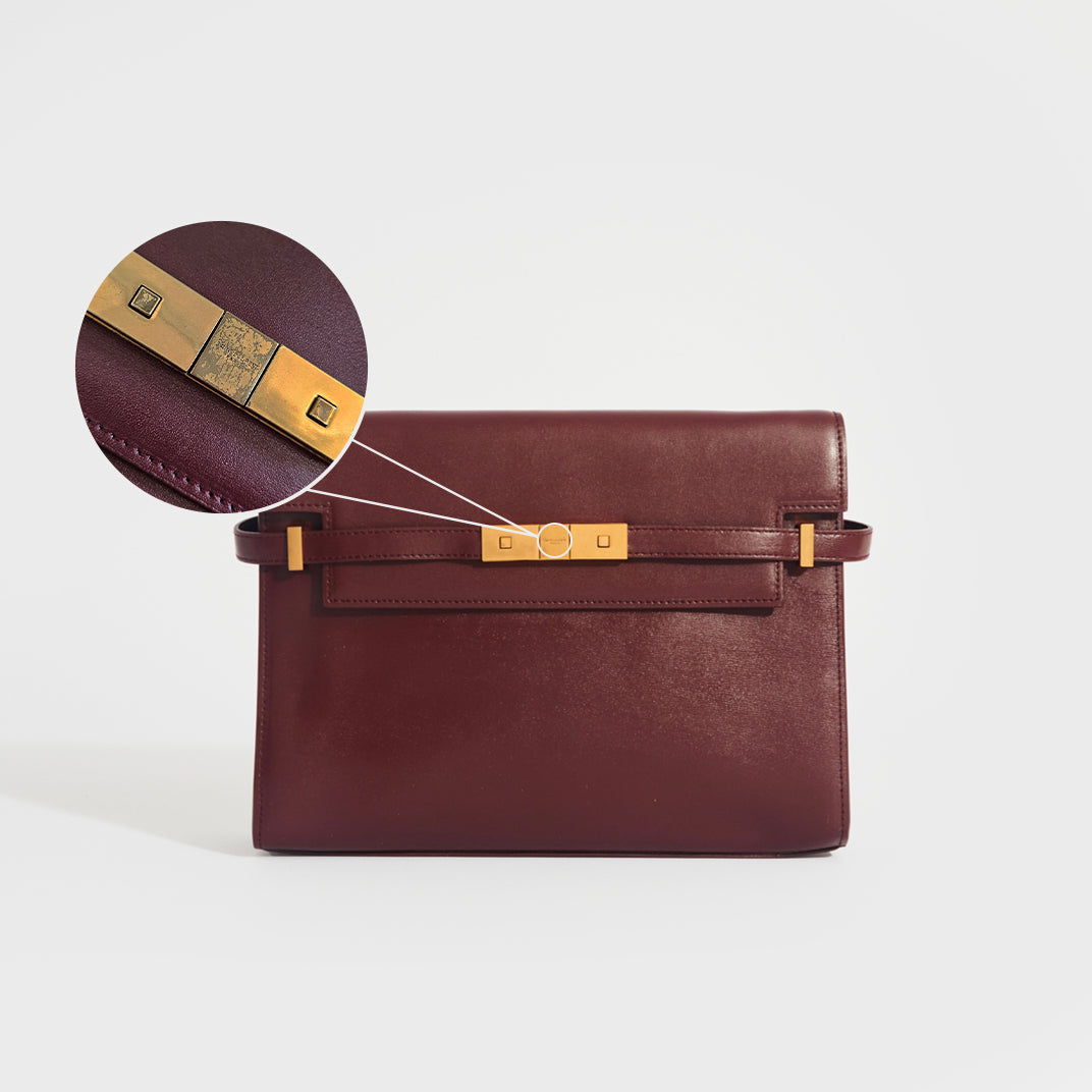 Manhattan Leather Shoulder Bag in Bordeaux