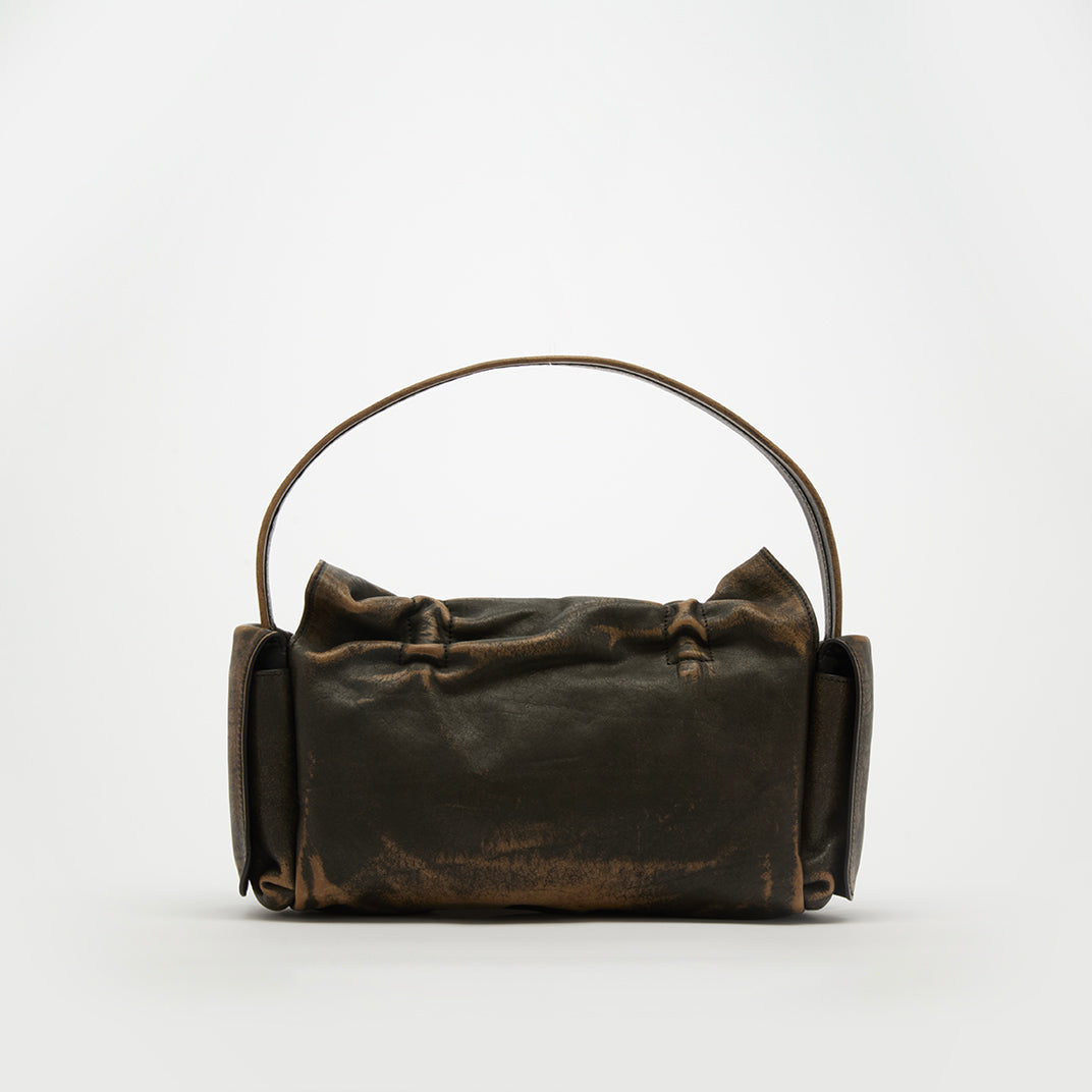 Multi Pocket Bow Bag in Distressed Black