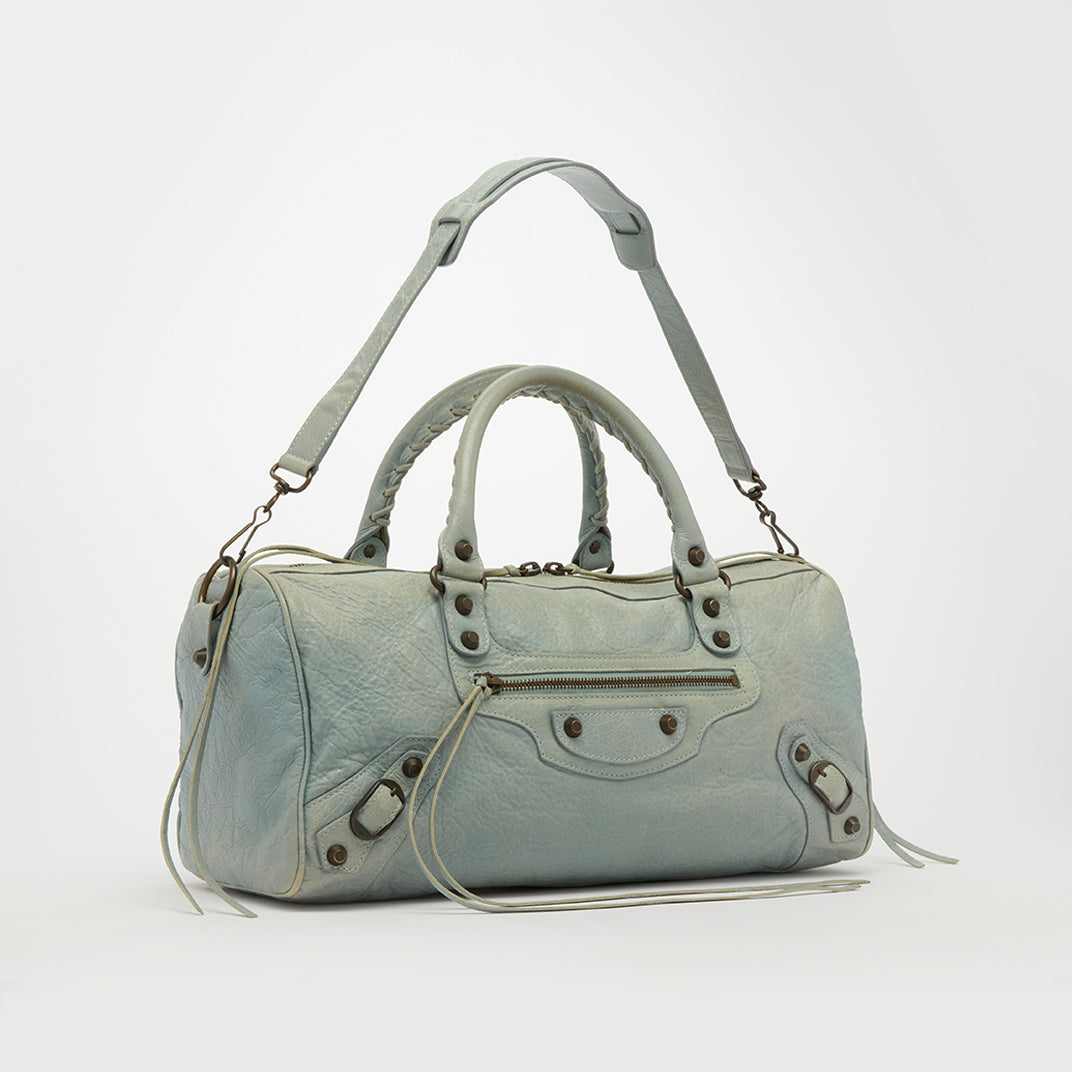 Medium Motorcross Bag in Light Blue with Charms