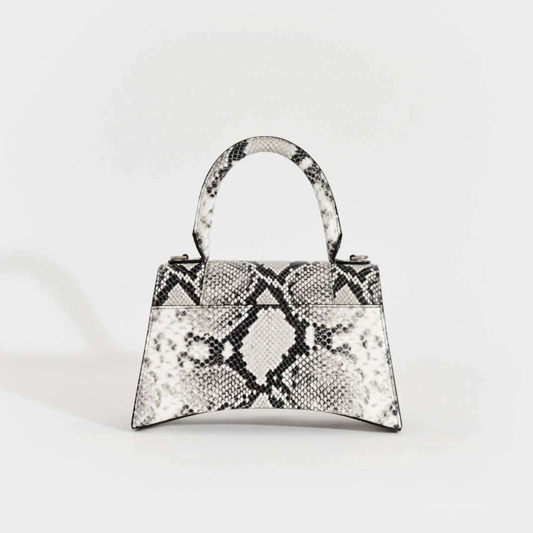 Small Hourglass Top Handle Bag in Python Print [ReSale]