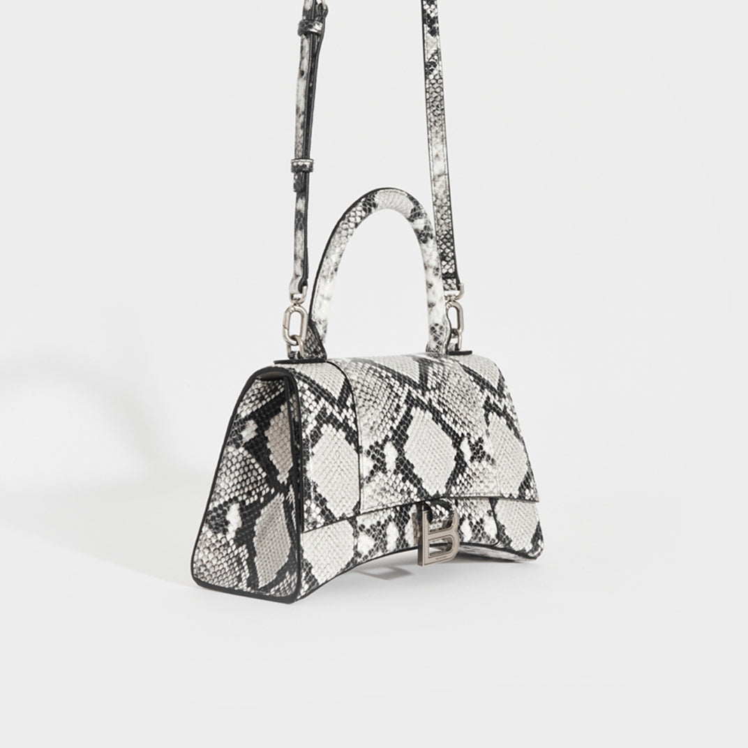 Small Hourglass Top Handle Bag in Python Print [ReSale]