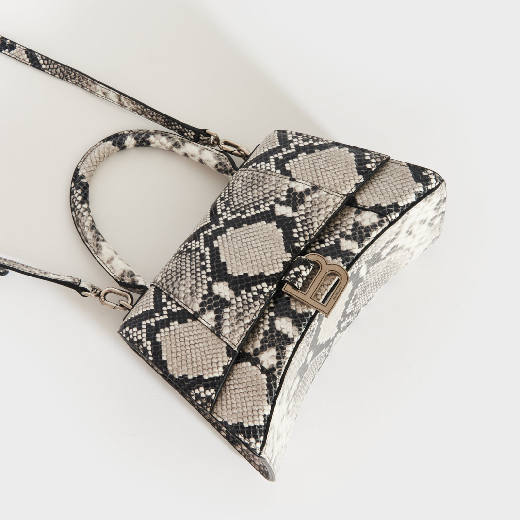 Small Hourglass Top Handle Bag in Python Print [ReSale]