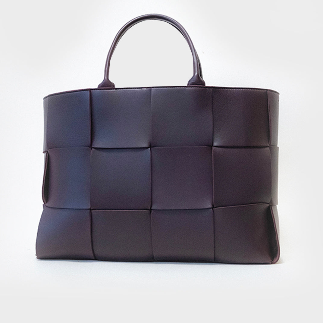 Arco Large Intrecciato Lambskin Tote Bag in Purple