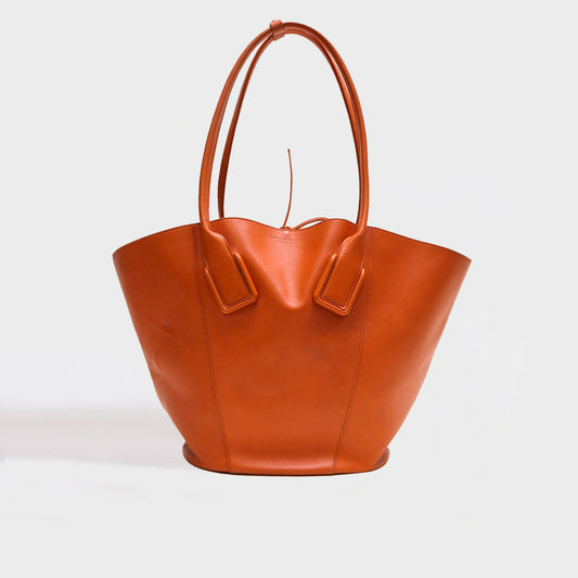 Basket Large Leather Tote Bag in Orange [ReSale]