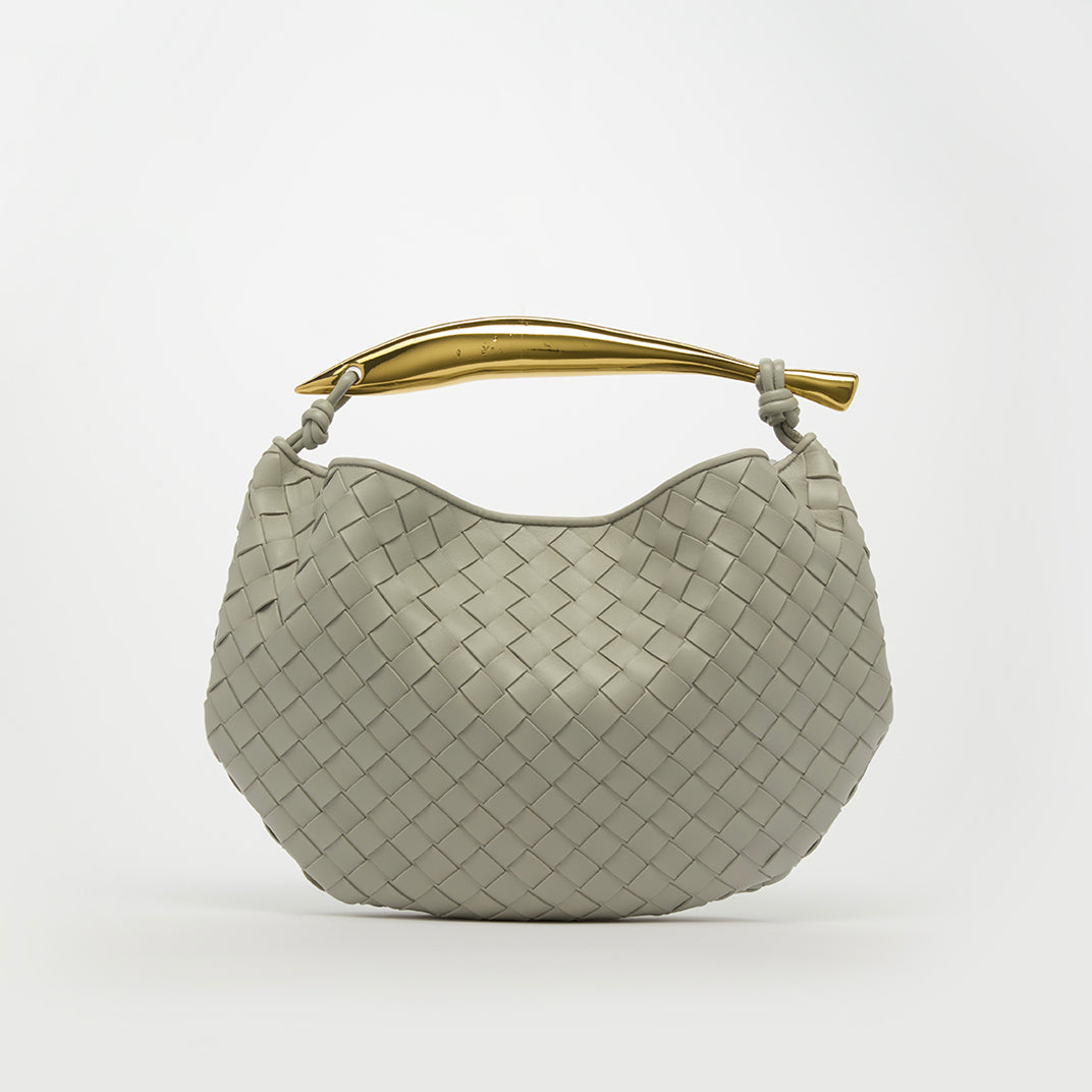 Classic Sardine Intrecciato Leather Bag in Grey