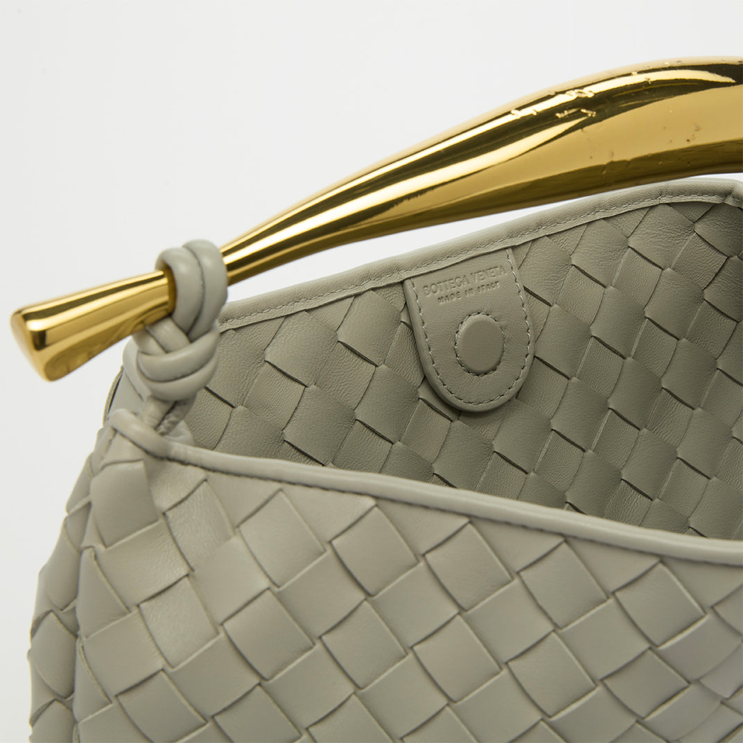 Classic Sardine Intrecciato Leather Bag in Grey