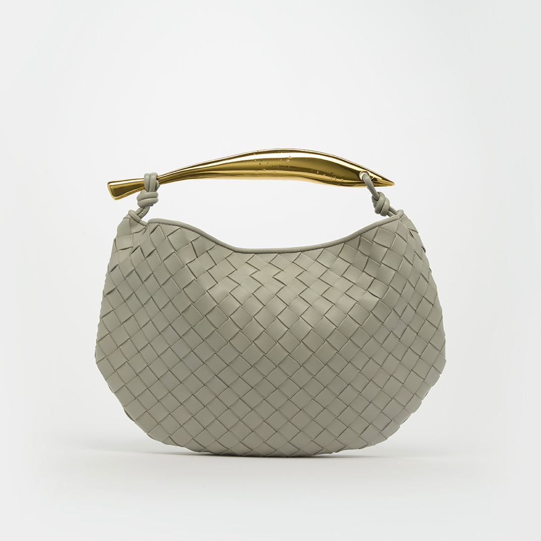 Classic Sardine Intrecciato Leather Bag in Grey