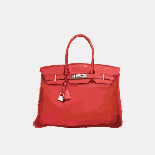 Contrast Stitch Togo Birkin Retourne 35 in Red with Silver Hardware