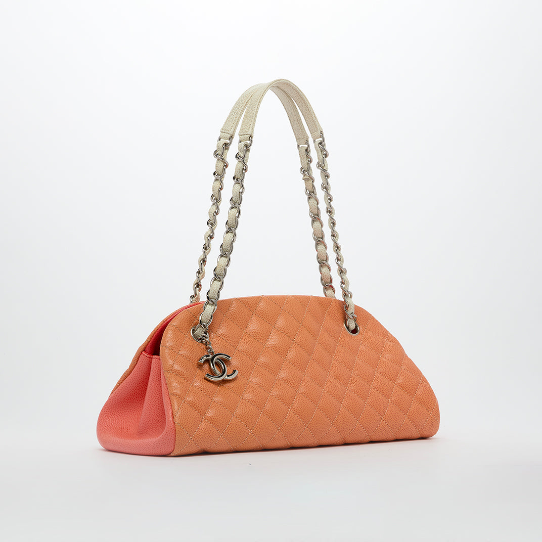 CC Logo Charm Mademoiselle Caviar Tri-Colour Shoulder Bag