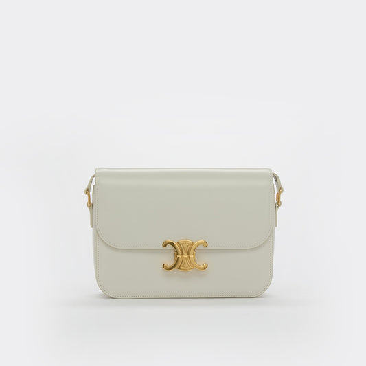 Medium Classique Triomphe Shoulder Bag in White