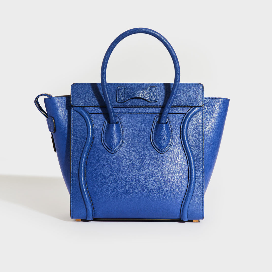 CELINE Micro Luggage Handbag in Blue COCOON