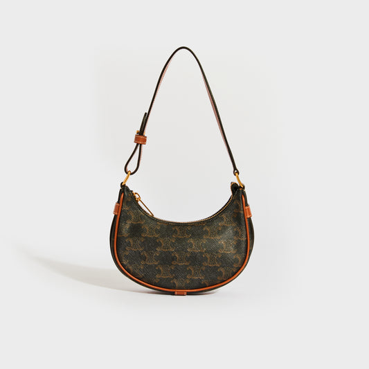 Mini Ava Triomphe Canvas Shoulder Bag in Brown