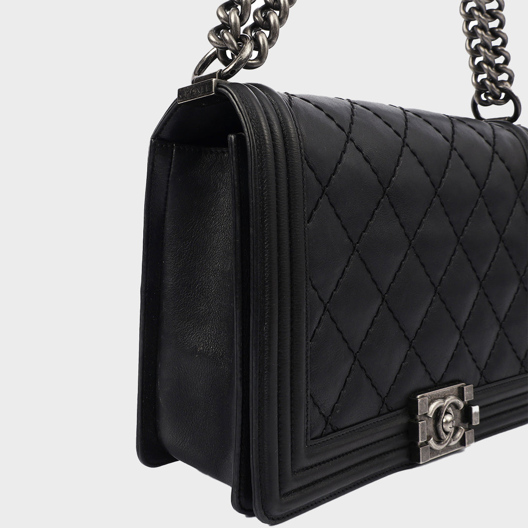 Chanel double stitch boy bag sale