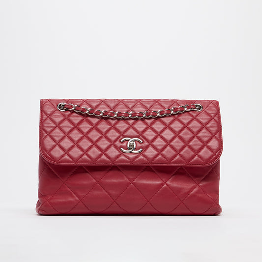 In The Business Flap Bag in Red Leather