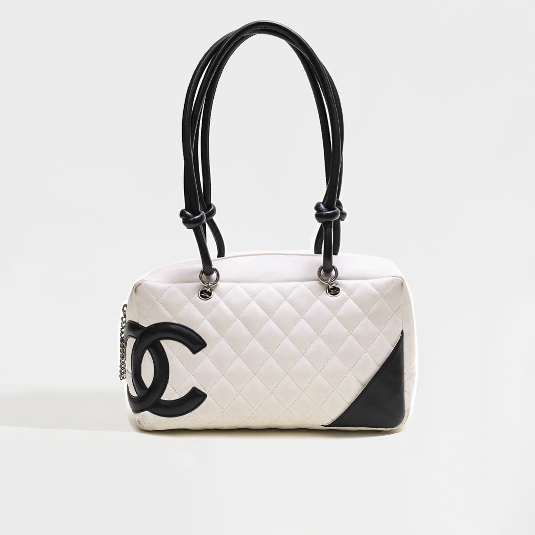 Cambon Ligne Bowler Bag in Quilted White Leather 2004-2005 [ReSale]