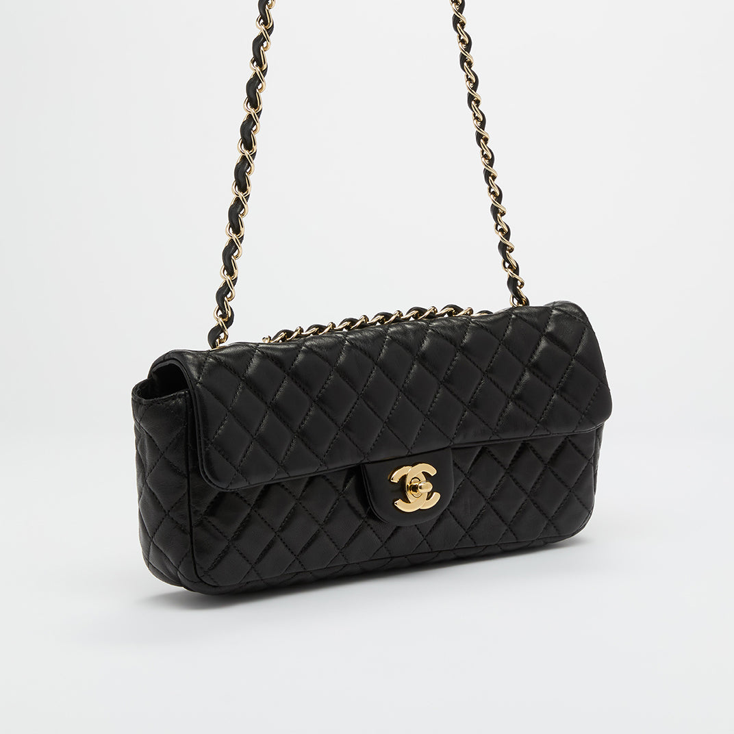 Classic Lucky Charms East West Bag in Black Calfskin Leather