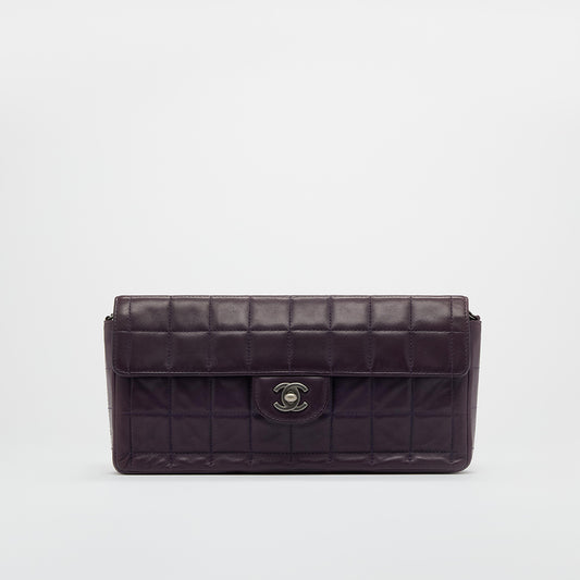 East West Chocolate Bar Leather Shoulder Bag in Dark Purple 2000 - 2002